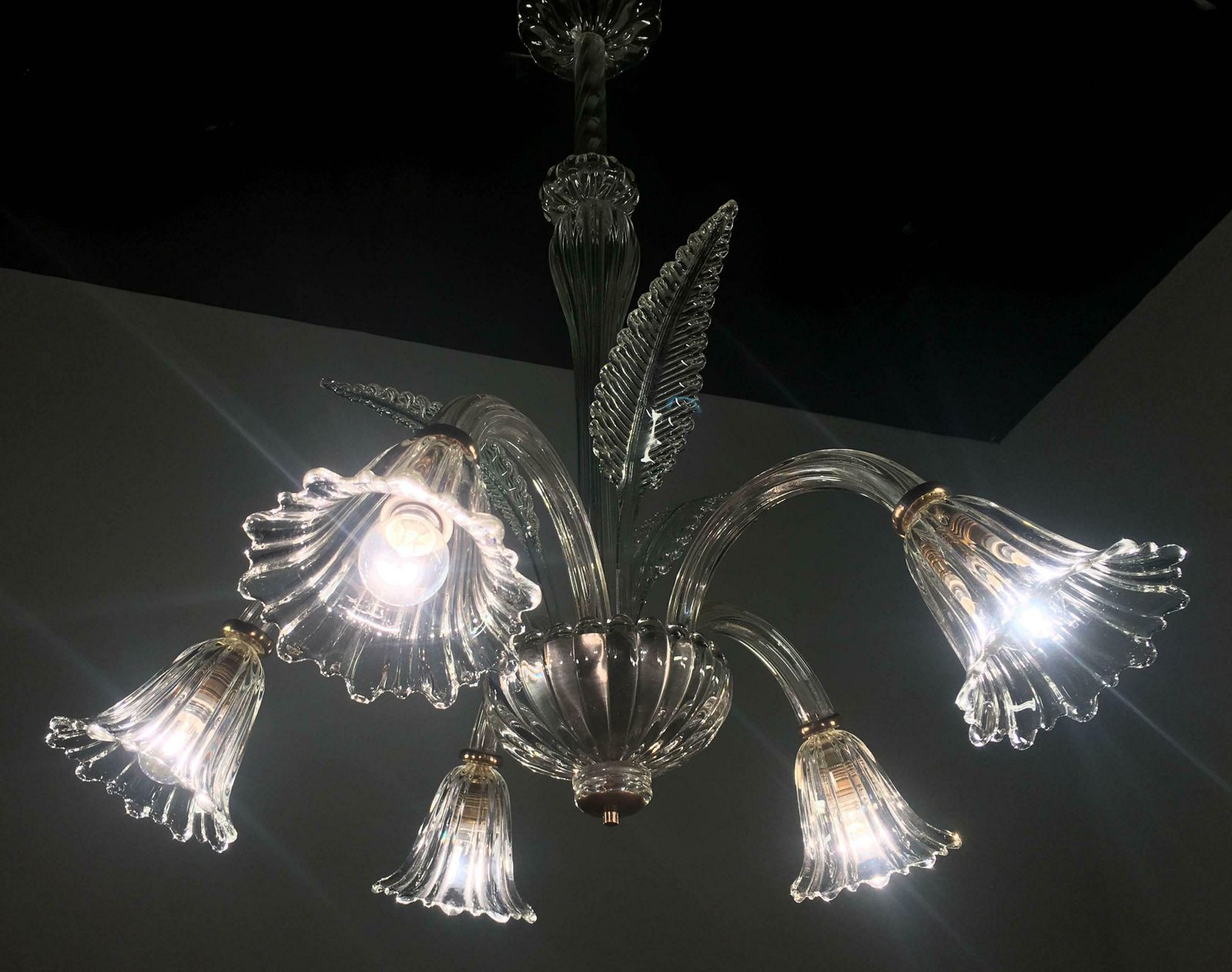 Liberty Chandelier By Ercole Barovier, Murano, 1940s photo for sale