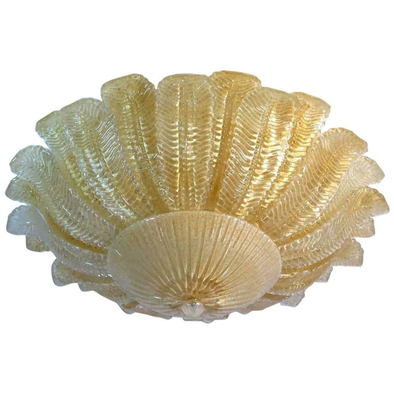 photo furniture Pair Of Large Ceiling Leaves Barovier And Toso Style Murano 1980s