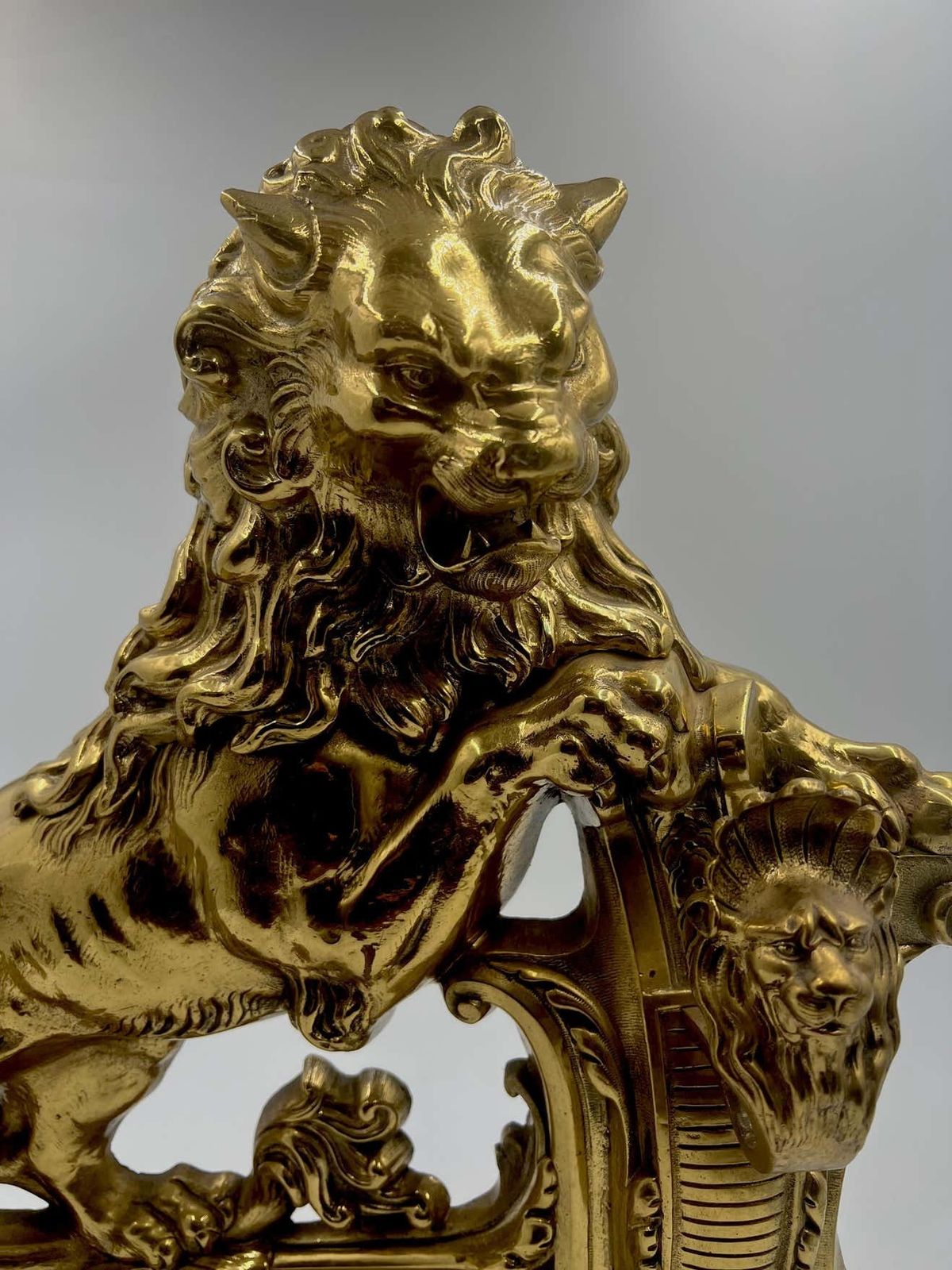 Pair Of Chimney Pots In Gilded Bronze, Florence 1890 photo 4200.0