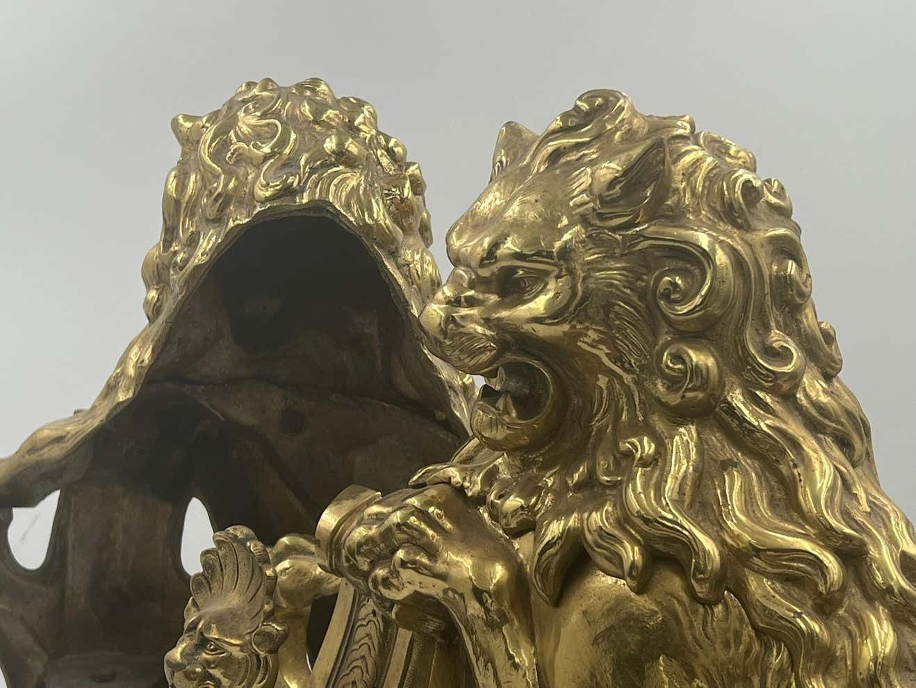photo for sale Pair Of Chimney Pots In Gilded Bronze, Florence 1890