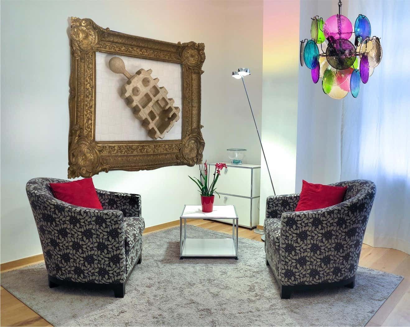 Pair Of Italian Chandeliers In Vistosi Style, Murano, Circa 1980 photo for sale