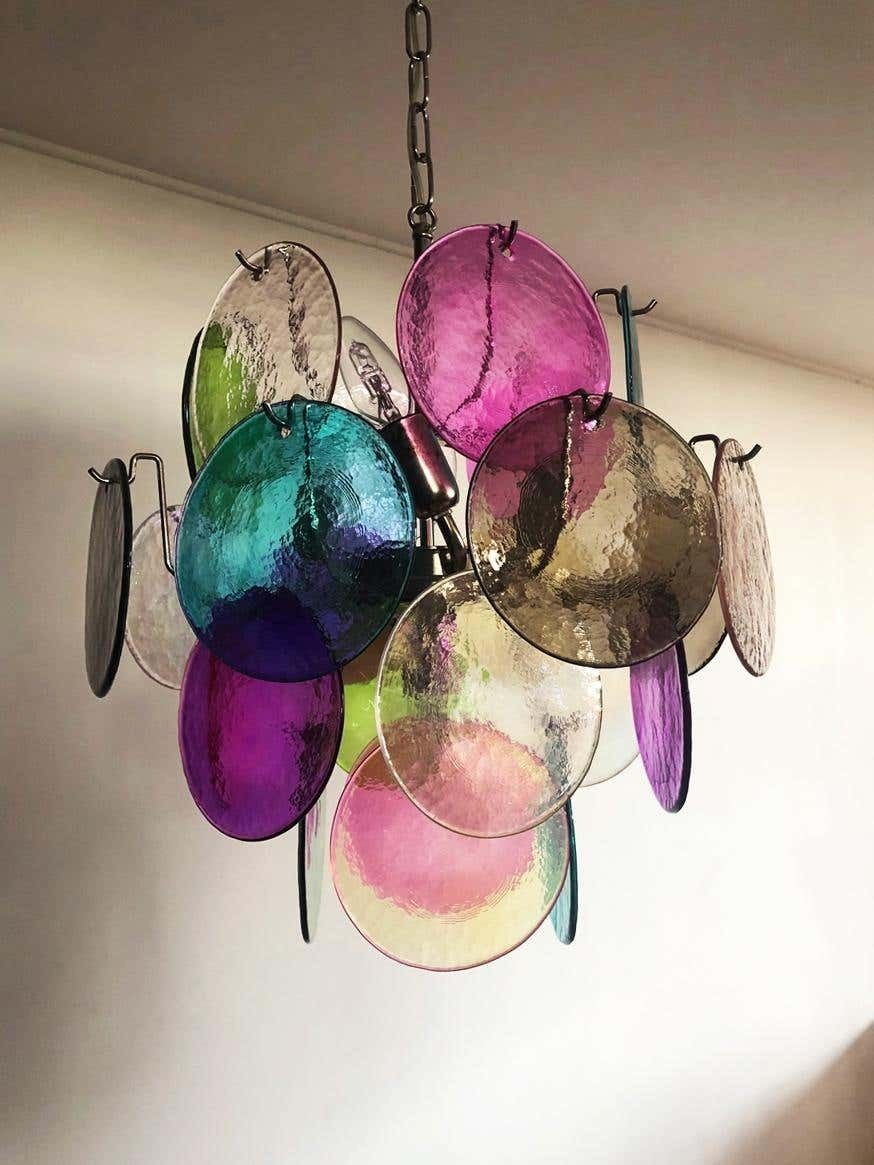 1939.0 Pair Of Italian Chandeliers In Vistosi Style, Murano, Circa 1980 photo