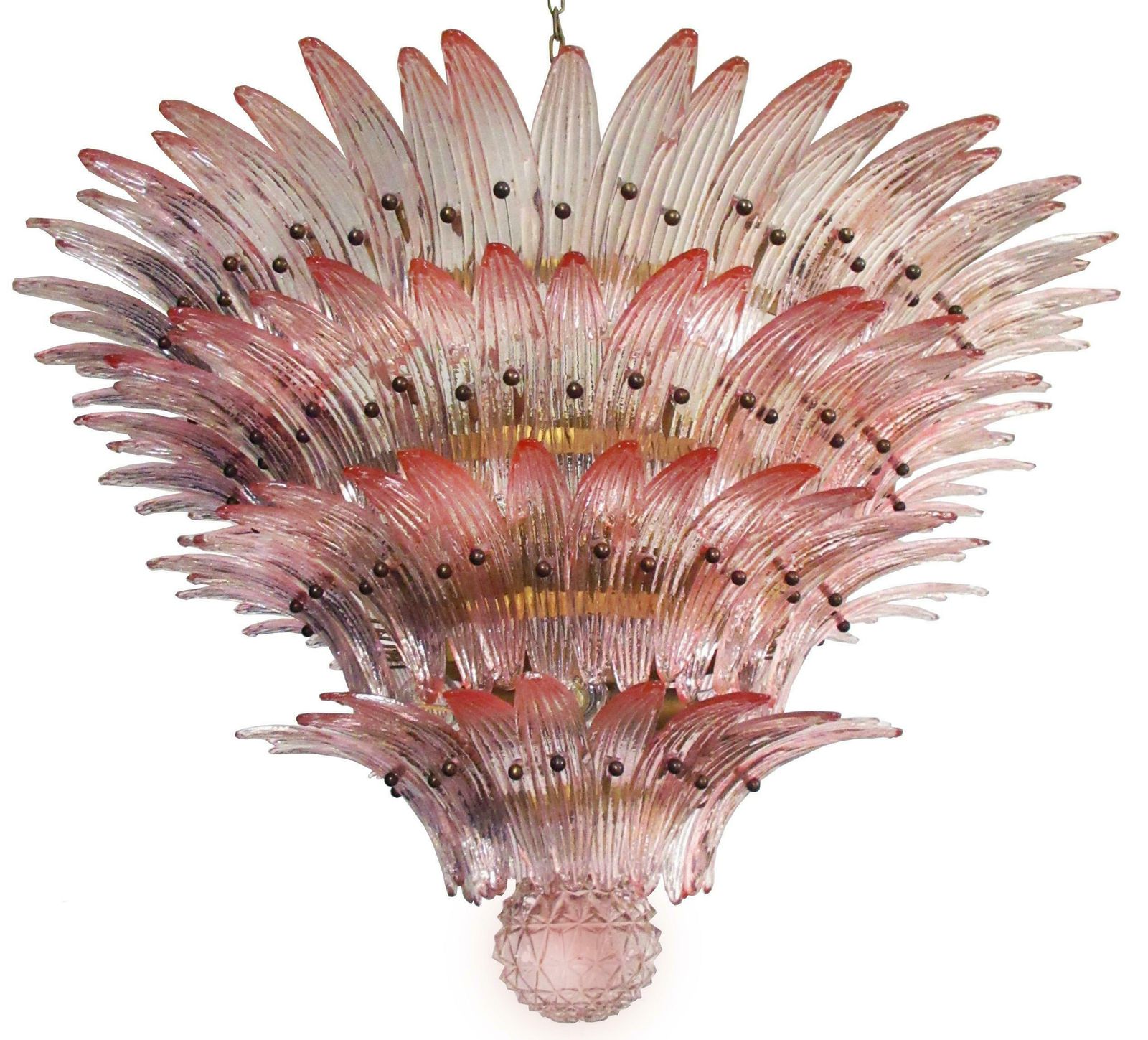 Pair Of Majestic Chandelier Pink Glasses, Murano photo for sale