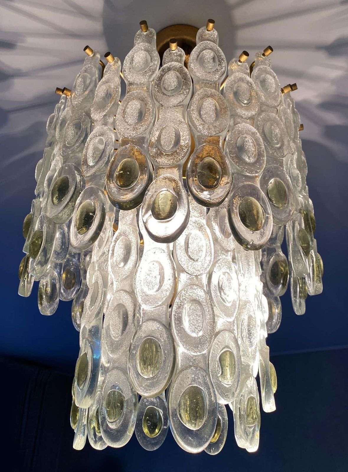 Sumptuous Italian Glass Chandelier, Murano, 1970 photo furniture