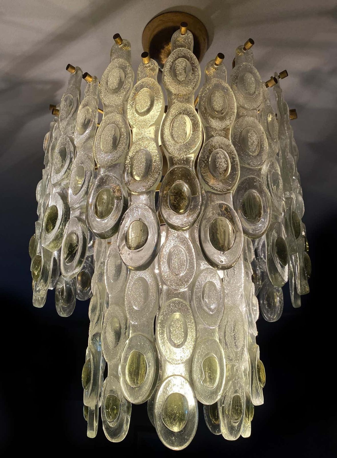 Sumptuous Italian Glass Chandelier, Murano, 1970 photo for sale