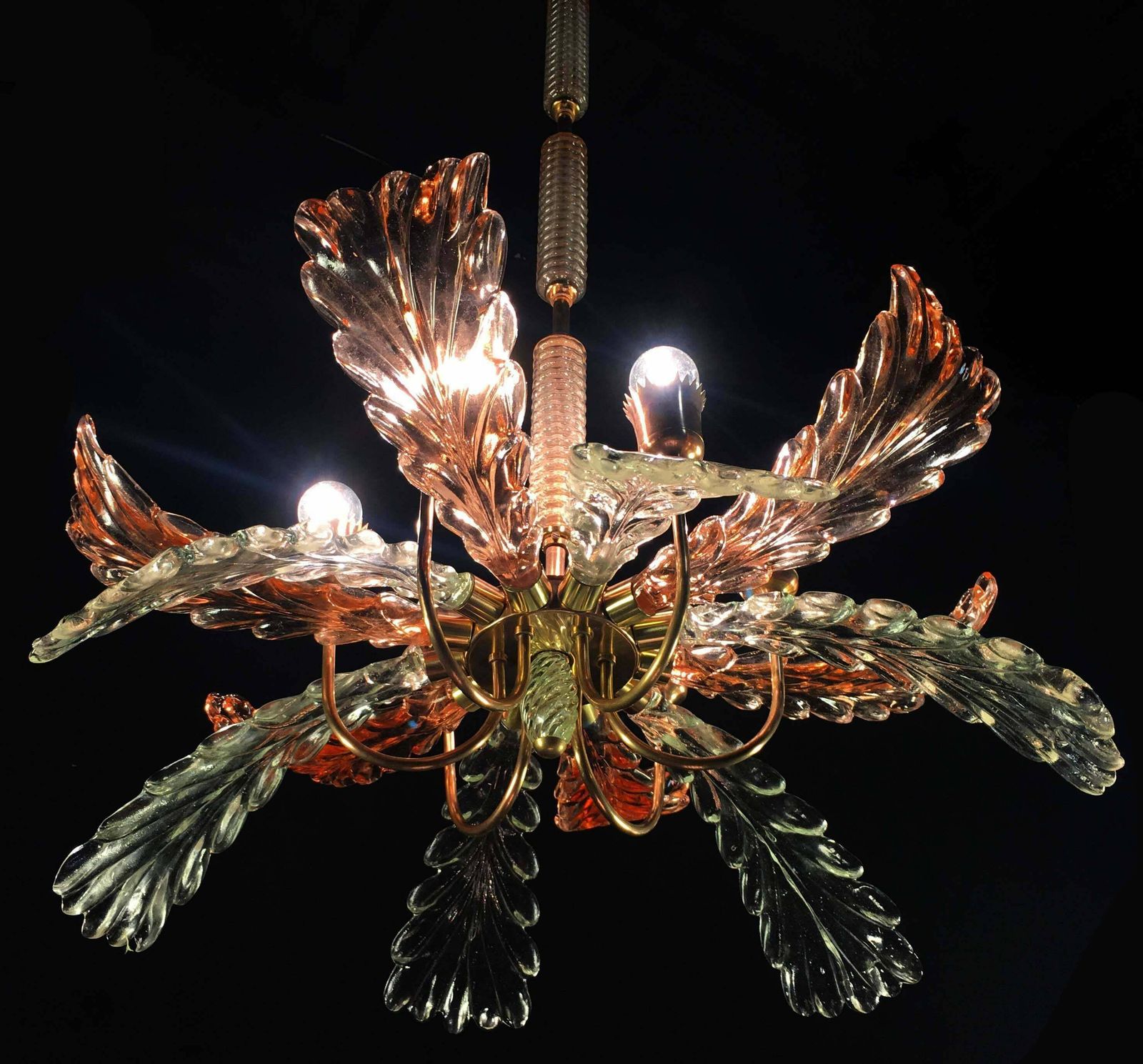 4031.0 Elegant And Rare Chandelier By Barovier & Toso, Murano, 1940s photo