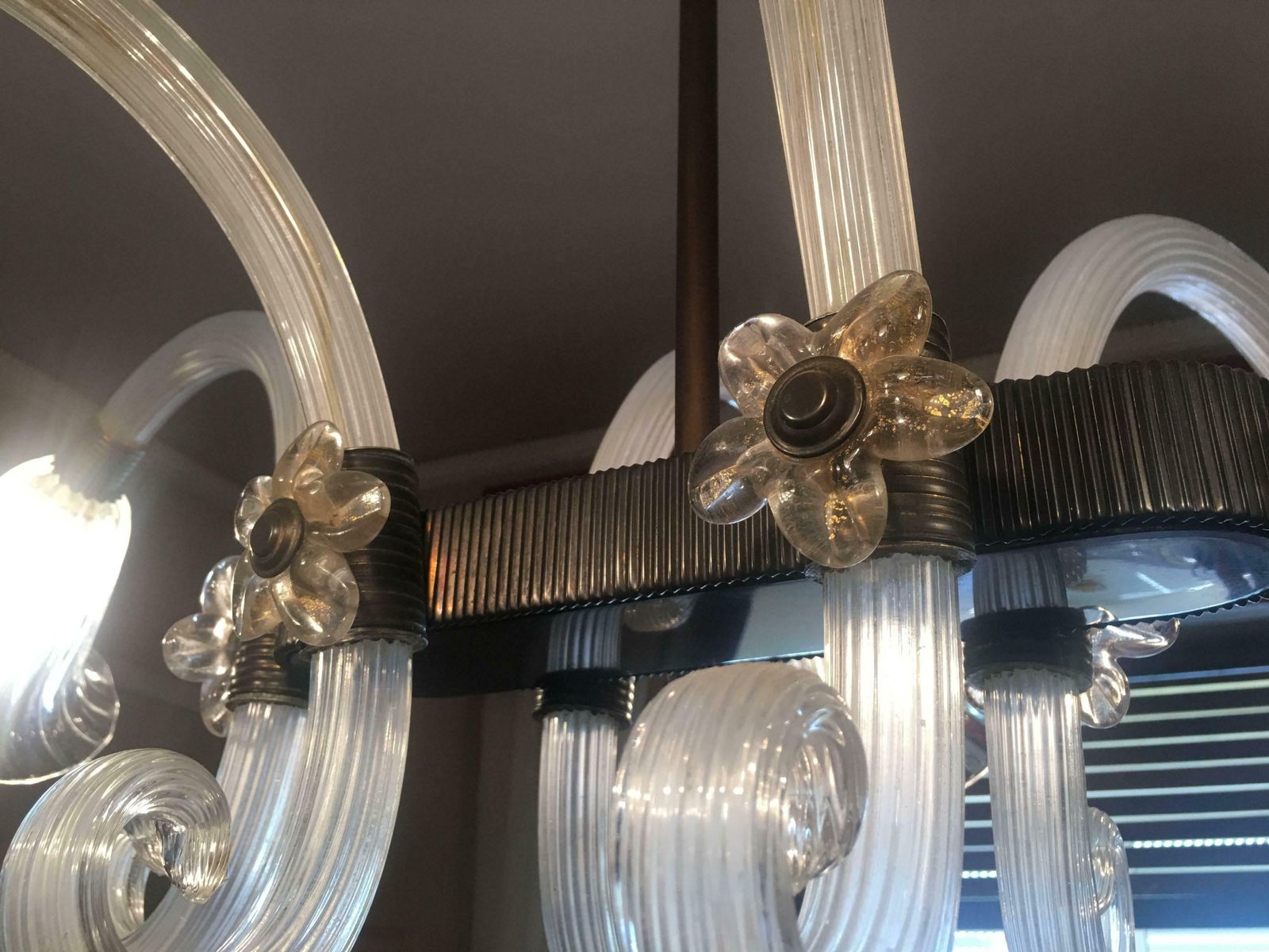 Amazing Liberty Chandelier By Ercole Barovier, Murano, 1940s photo Lighting