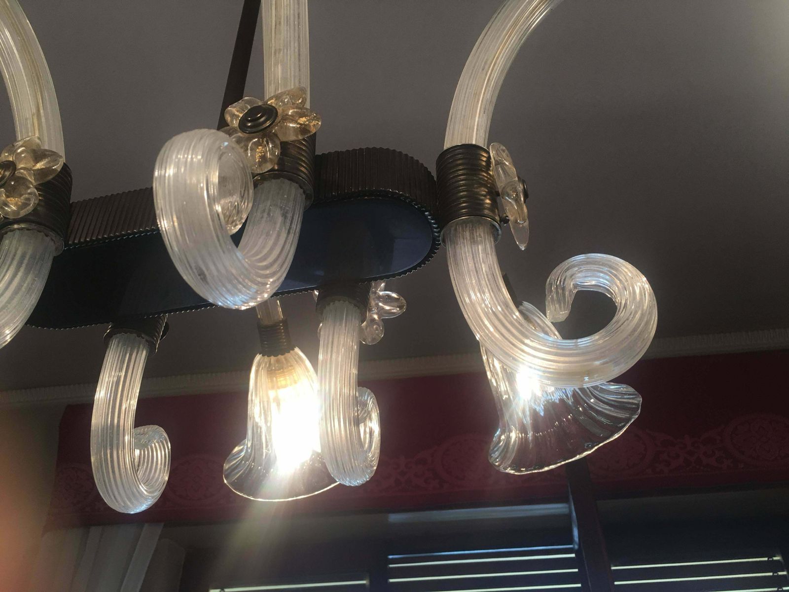 Amazing Liberty Chandelier By Ercole Barovier, Murano, 1940s photo buy
