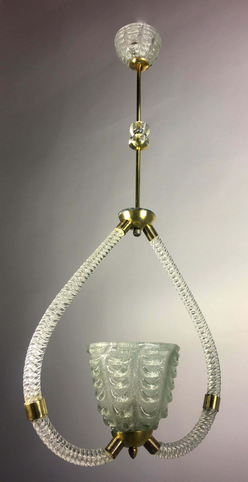 Art Deco Chandelier By Ercole Barovier, Murano, 1940s photo for sale