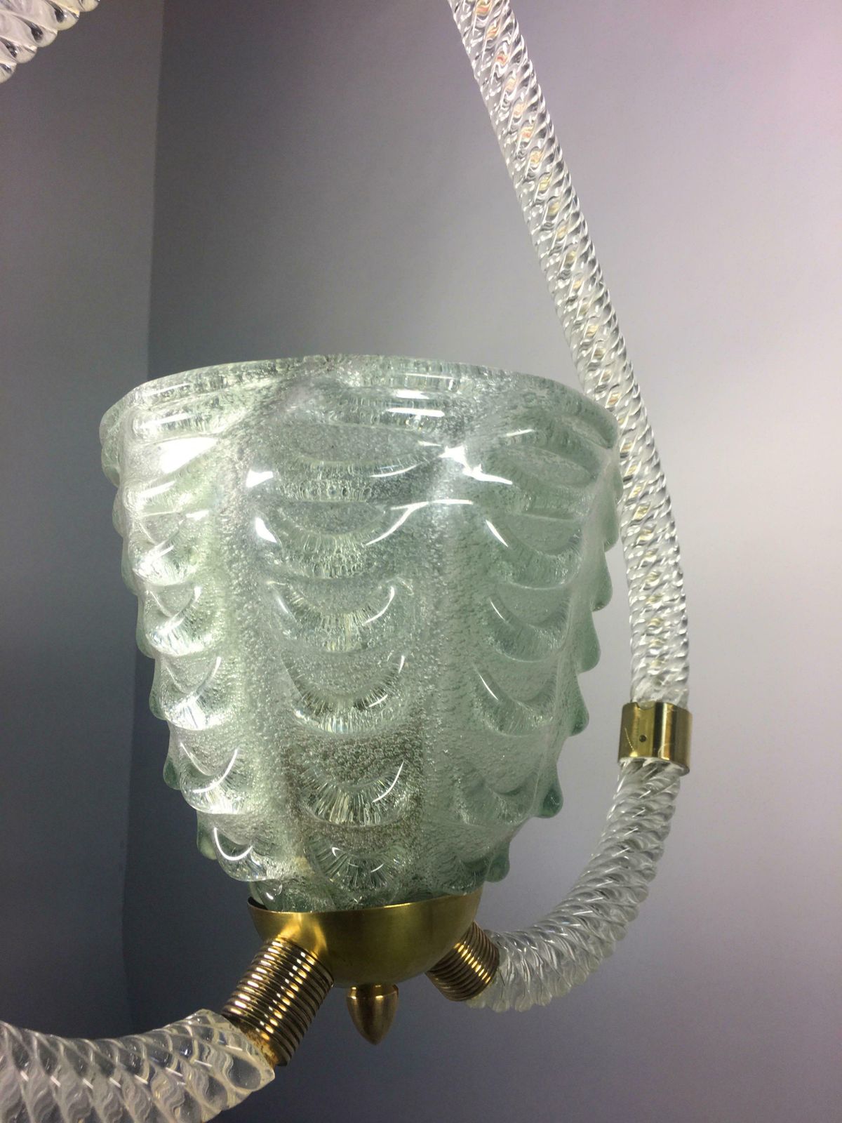 photo for sale Art Deco Chandelier By Ercole Barovier, Murano, 1940s