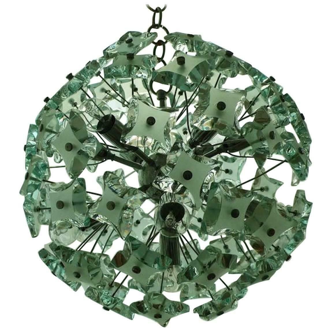 Cut Glass Sputnik In Fontana Arte Style, 1960s photo furniture