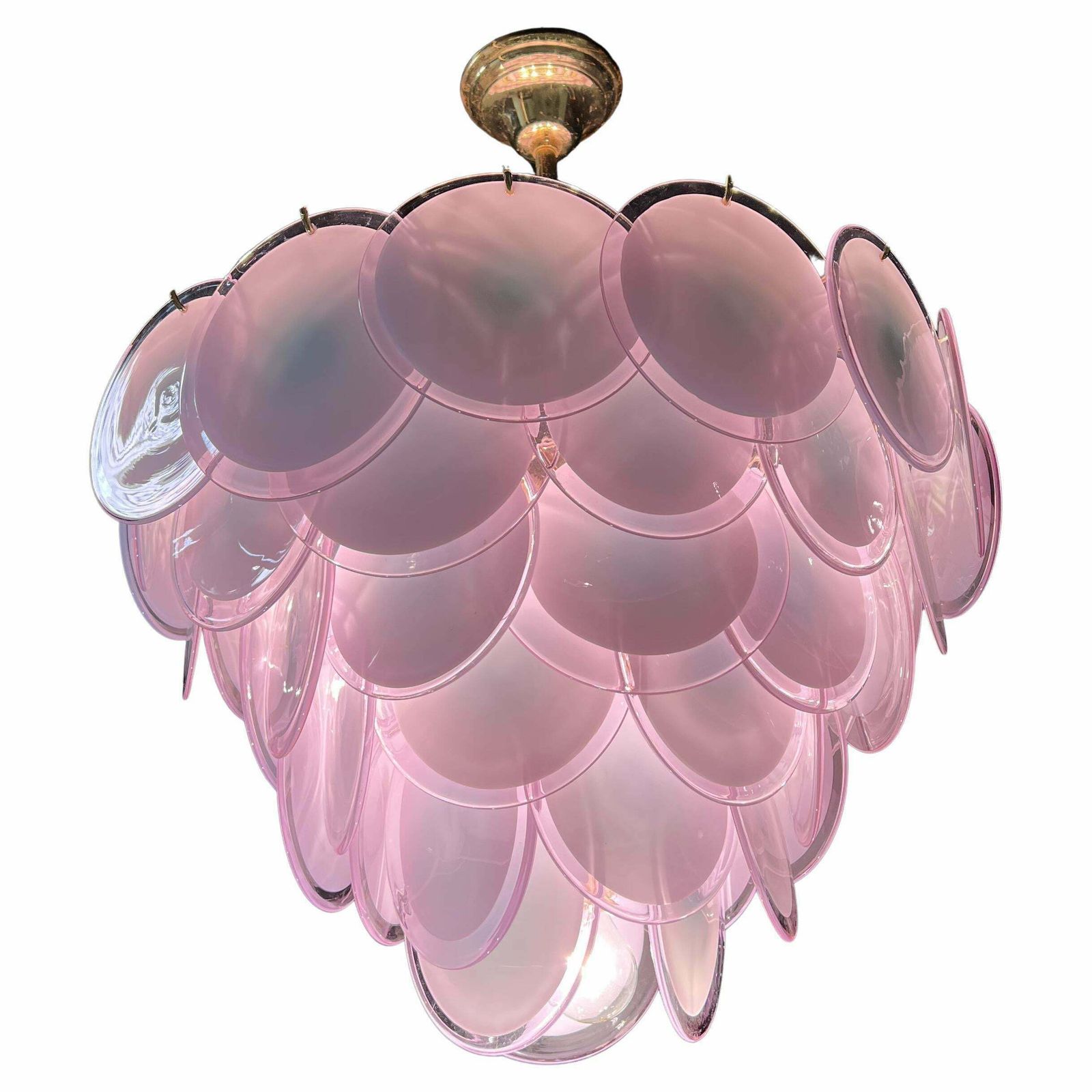 Amazing Italian Disc Glass Chandelier By Vistosi, 1980s
