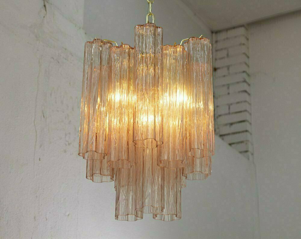 Tronchi Suspension Lamp In Pink Murano Glass, Diameter 36 Cm, 90s photo 832.0
