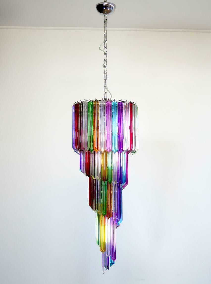 photo buy Pair Italian Chandeliers Arlecchino Glass. Murano, 1990s