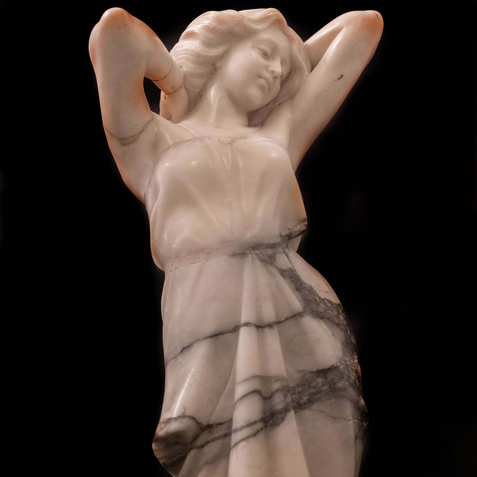 Vain Woman Italian Sculpture, 1890, Italy photo vintage