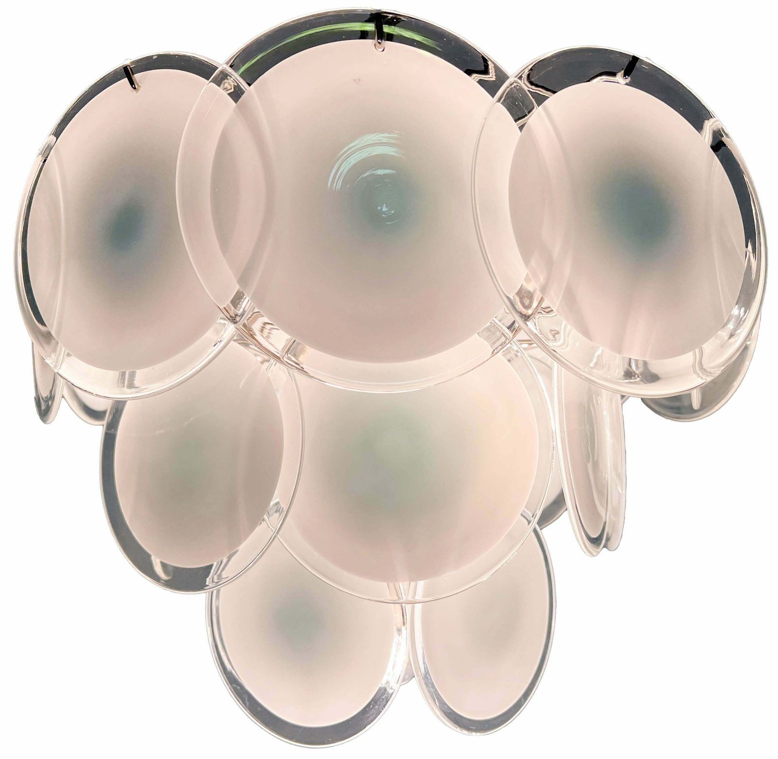 4594.0 Trio Disc White Murano Glass Chandeliers By Vistosi photo