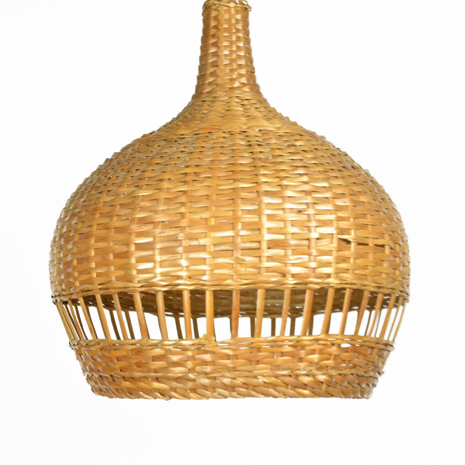 photo furniture 1960s Scandinavian Ceiling Lamp With Wicker Shade, Denmark