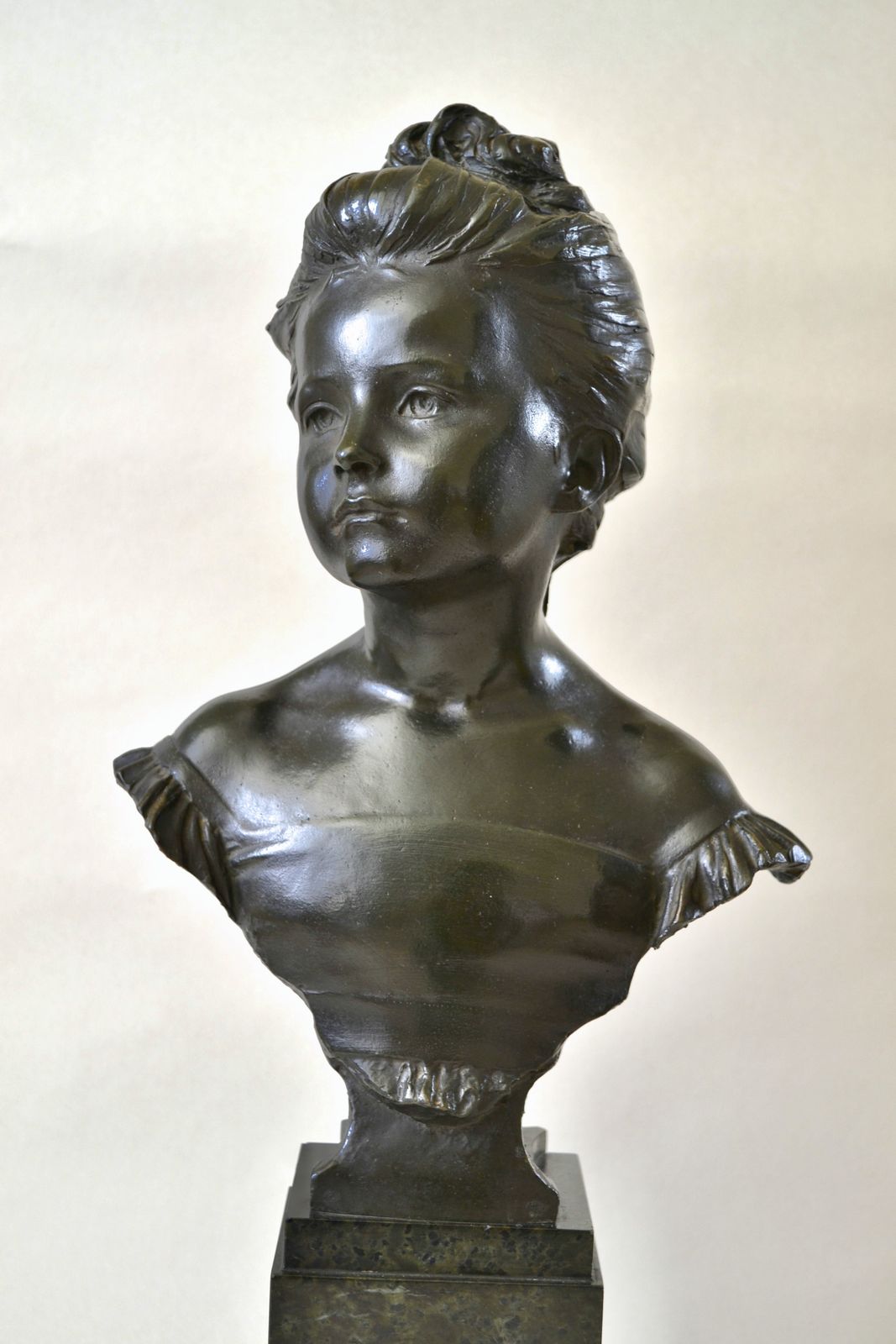 Alfred Drury Ra, The Age Of Innocence, Bronze Bust On Marble Base photo 4800.0