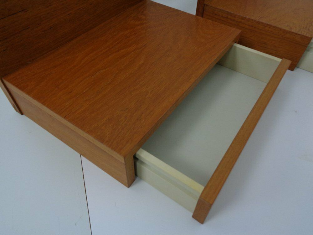 photo vintage Teak Consoles With Drawers, 1960s, Set Of 2