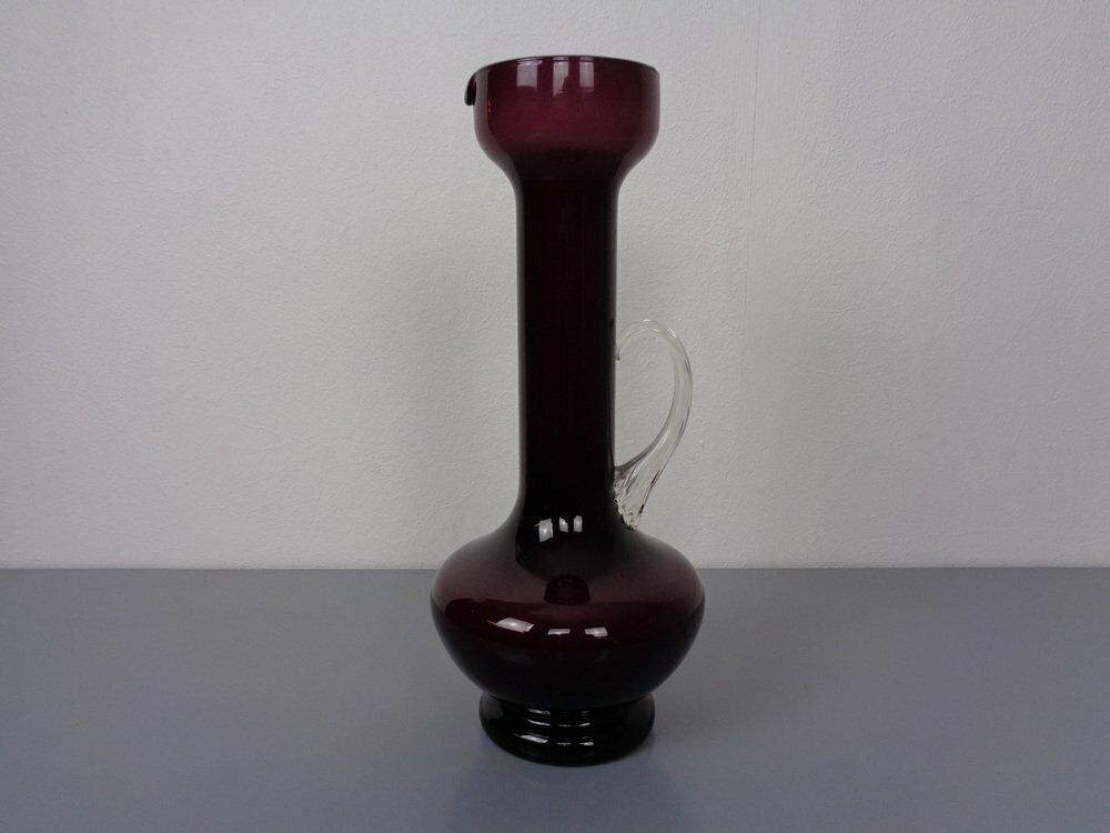Large Italian Glass Vase By Empoli, 1960s photo for sale