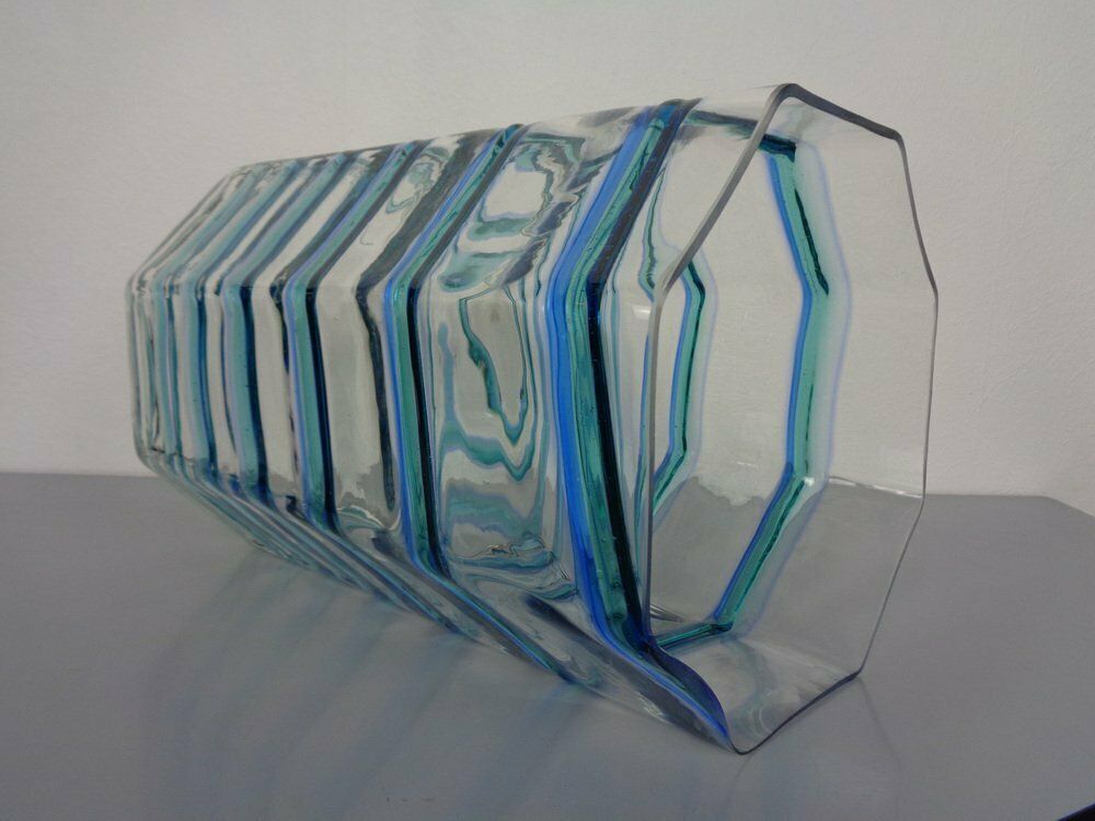 Large French Filigree Vase In Crystal Glass, 1960s photo vintage