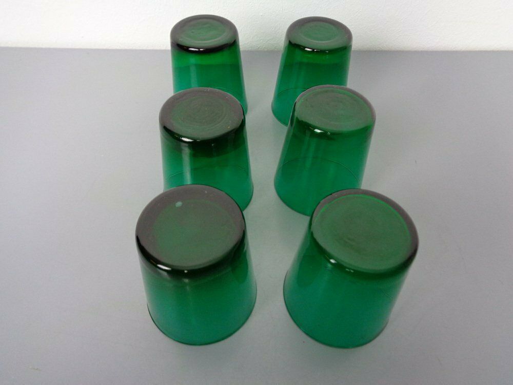 Italian Green Glass Decanter & Tumbler, 1960s, Set Of 7 photo buy