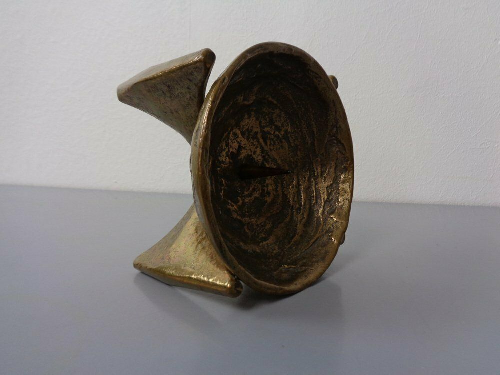 Brutalist Bronze Candleholder By Michael Harjes, 1960s photo vinterior