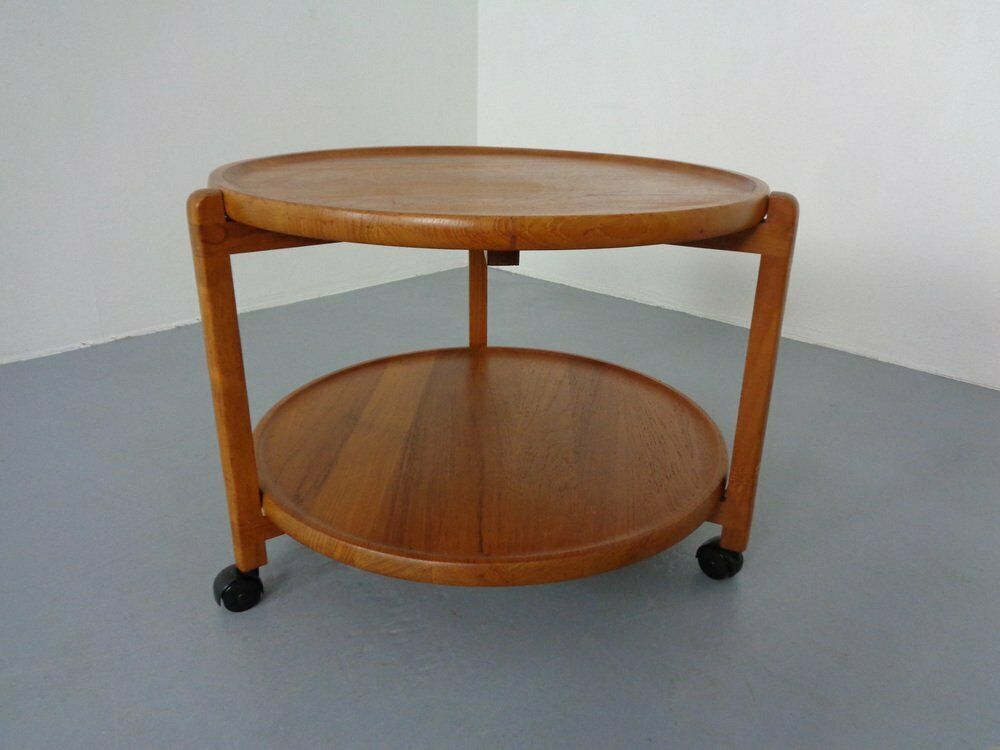 Danish Teak Bar Cart With Removable Tray, 1960s photo furniture