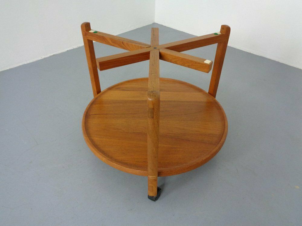 Furniture Danish Teak Bar Cart With Removable Tray, 1960s photo