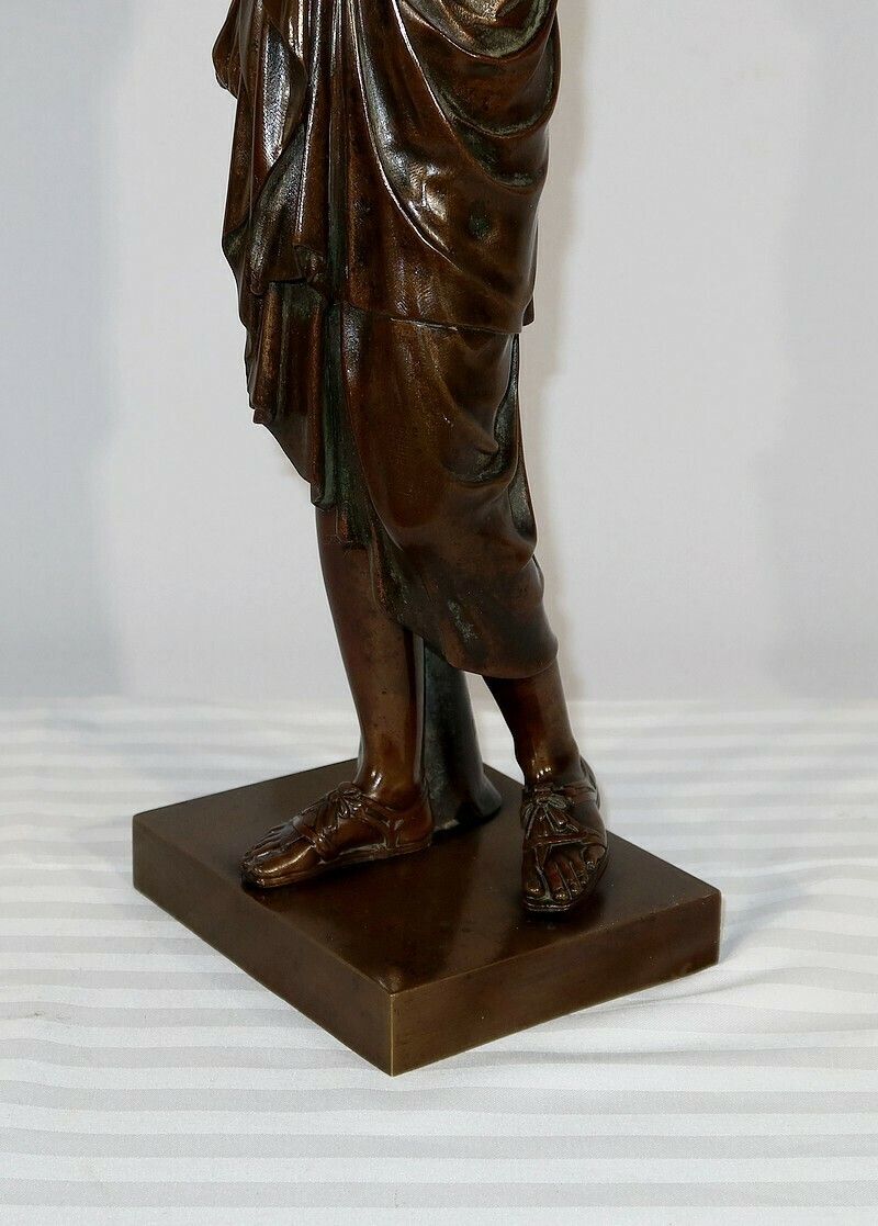 2492.6 Bronze "Diane De Gabies" After Praxiteles, Signed C. Sauvage, Early 19th Century photo