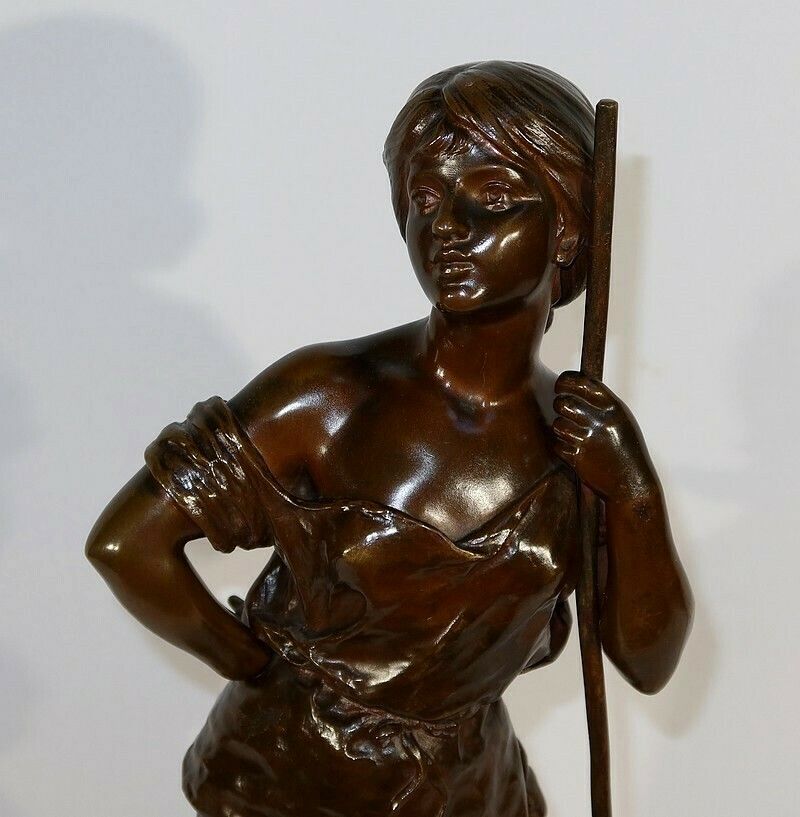 Important Bronze "Young Peasant Woman", Signed H. Moreau, 2nd Part 19th Century photo 2719.2