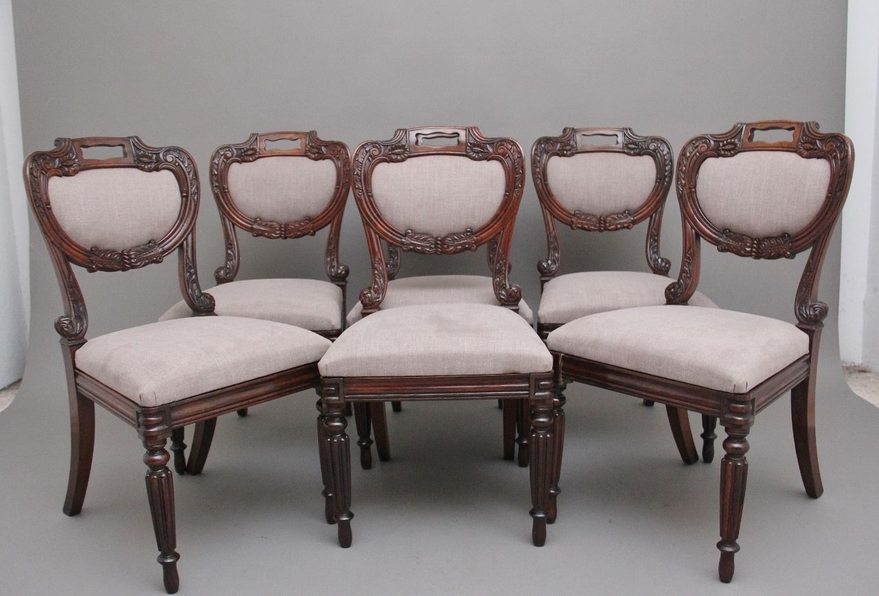 A Set Of Six Anglo Indian Rosewood Dining Chairs