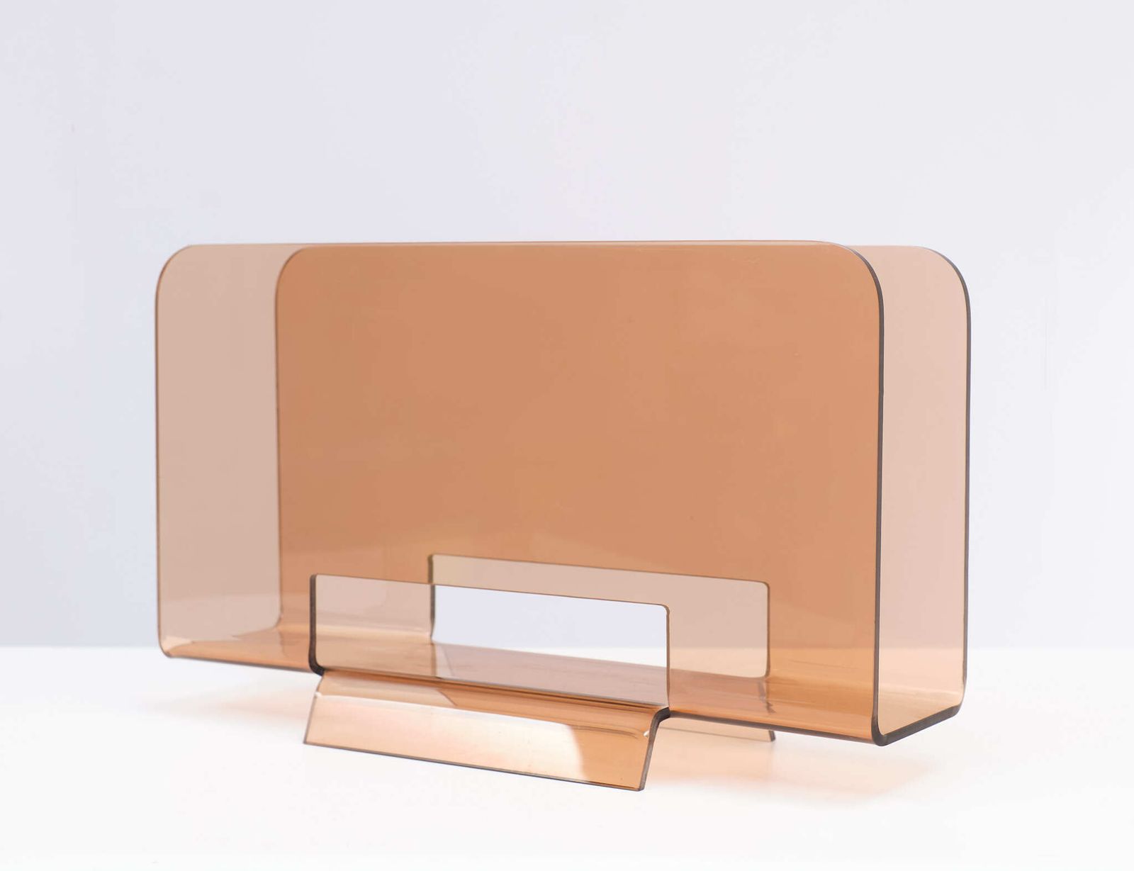 Smoked Lucite Magazine Rack France 1970s