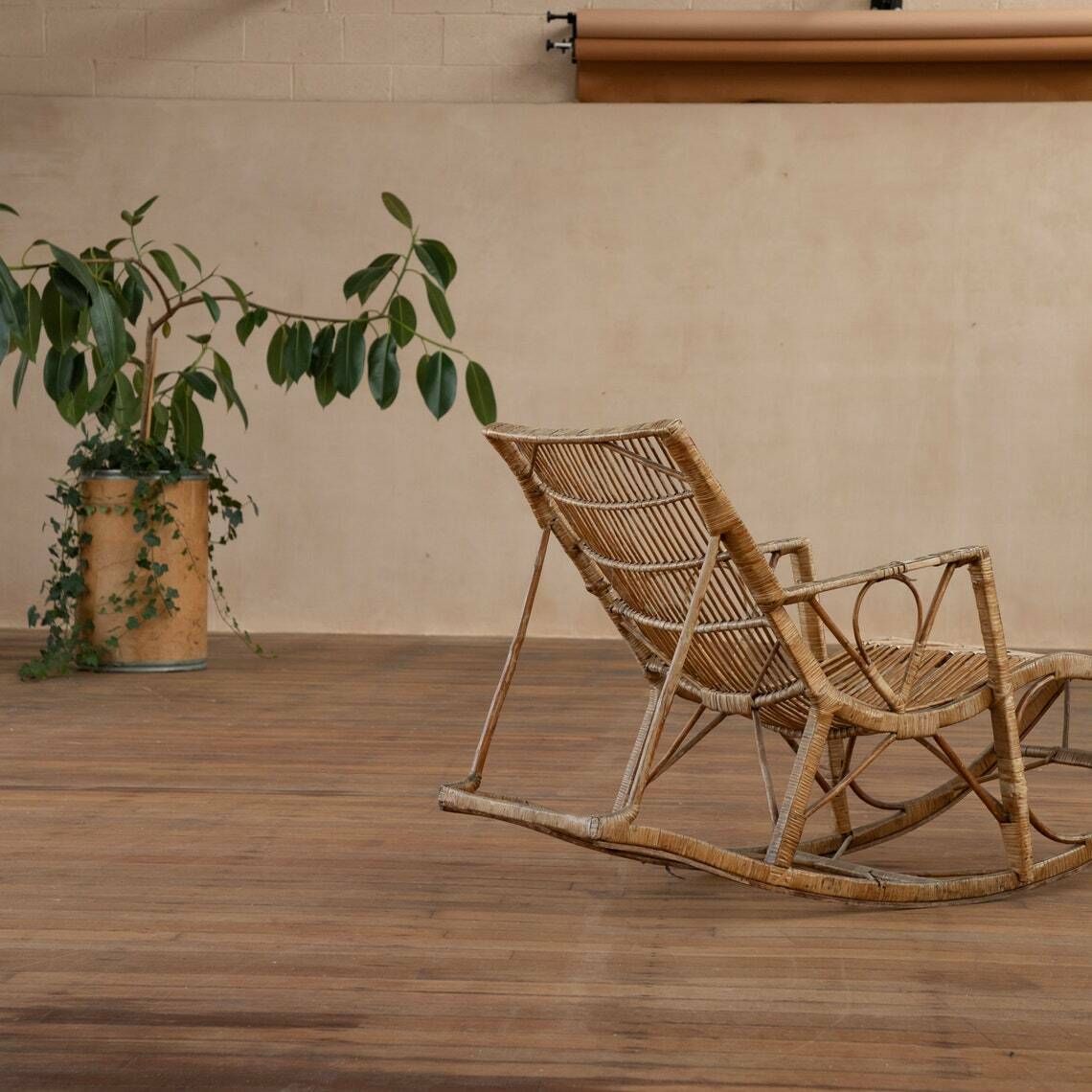 Antique 1920s Bamboo Lounger, Steamer Chair photo vintage