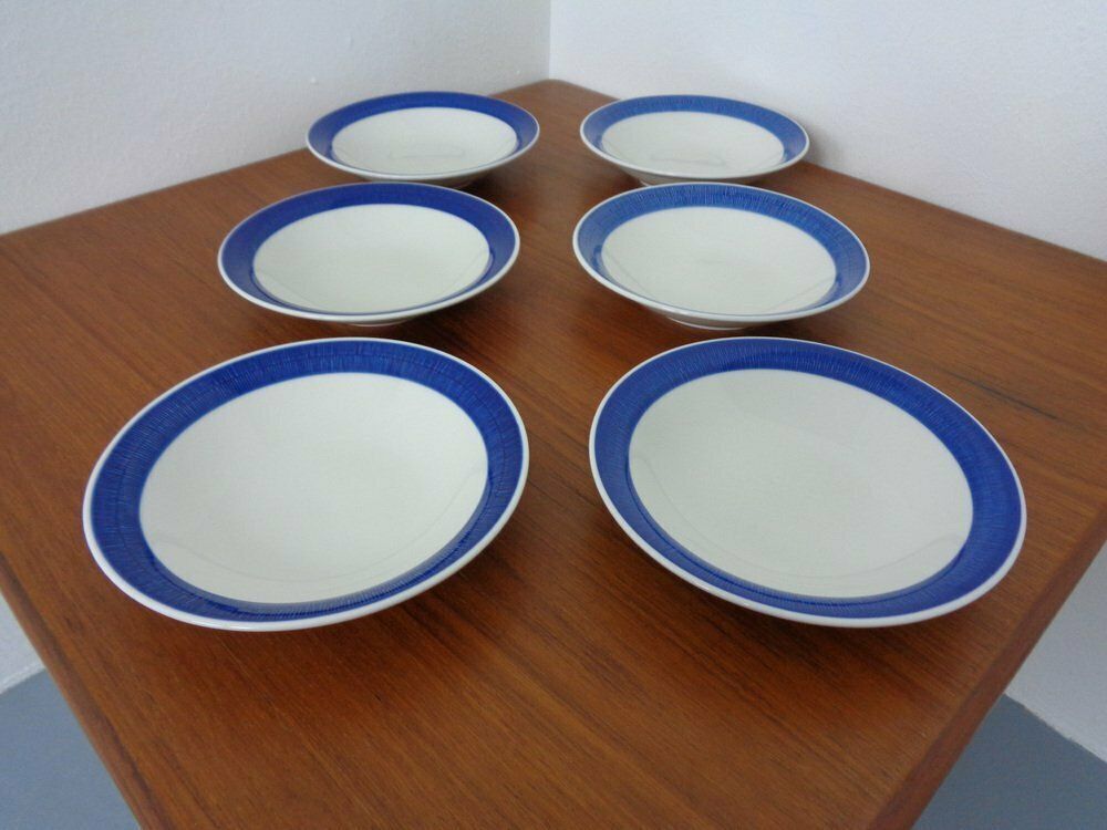 Swedish Stoneware Koka Soup Plates By Hertha Bengtson For Rörstrand, 1960s, Set Of 6 photo furniture