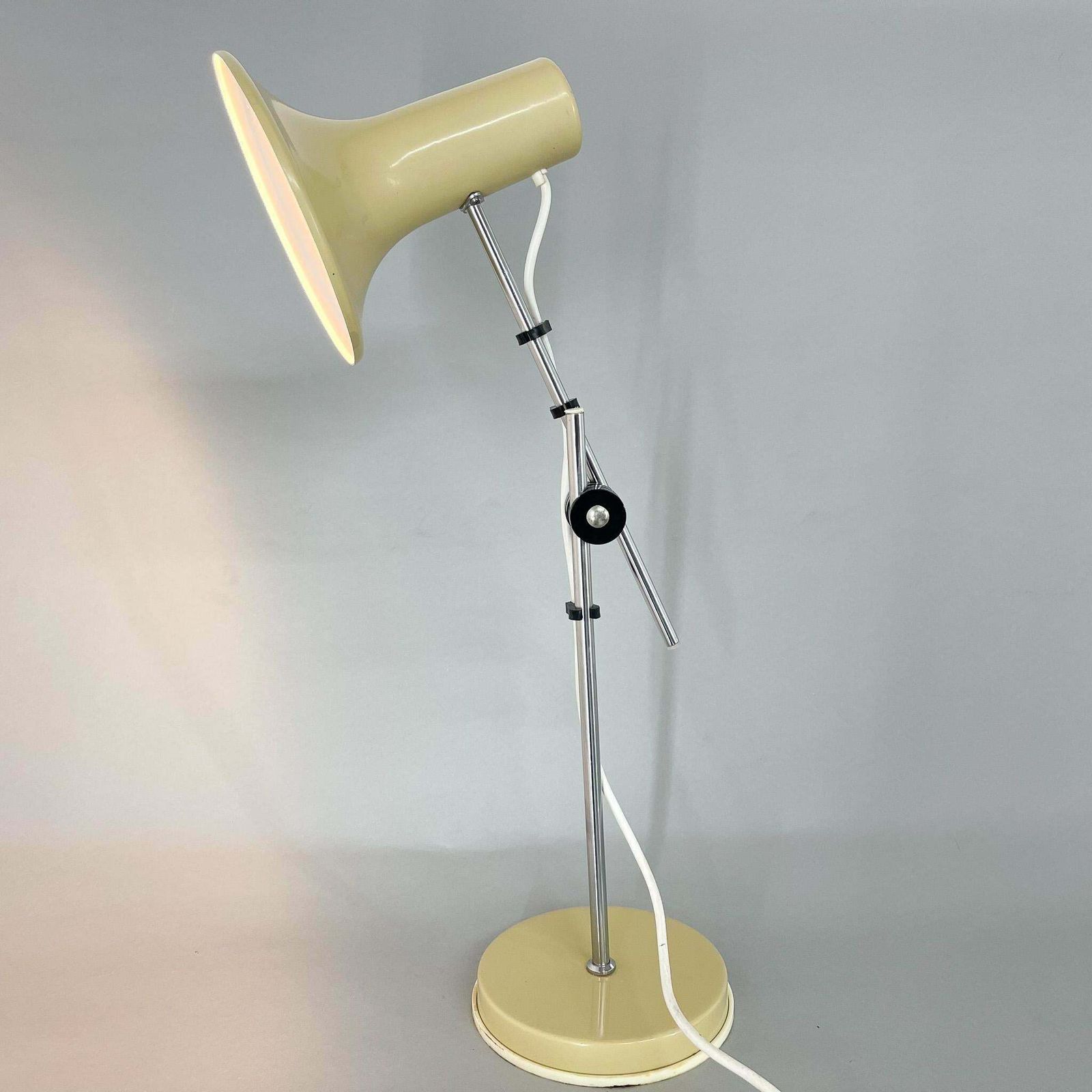 1970's Adjustable Metal Table Lamp In Creamy Colour, Hungary photo furniture
