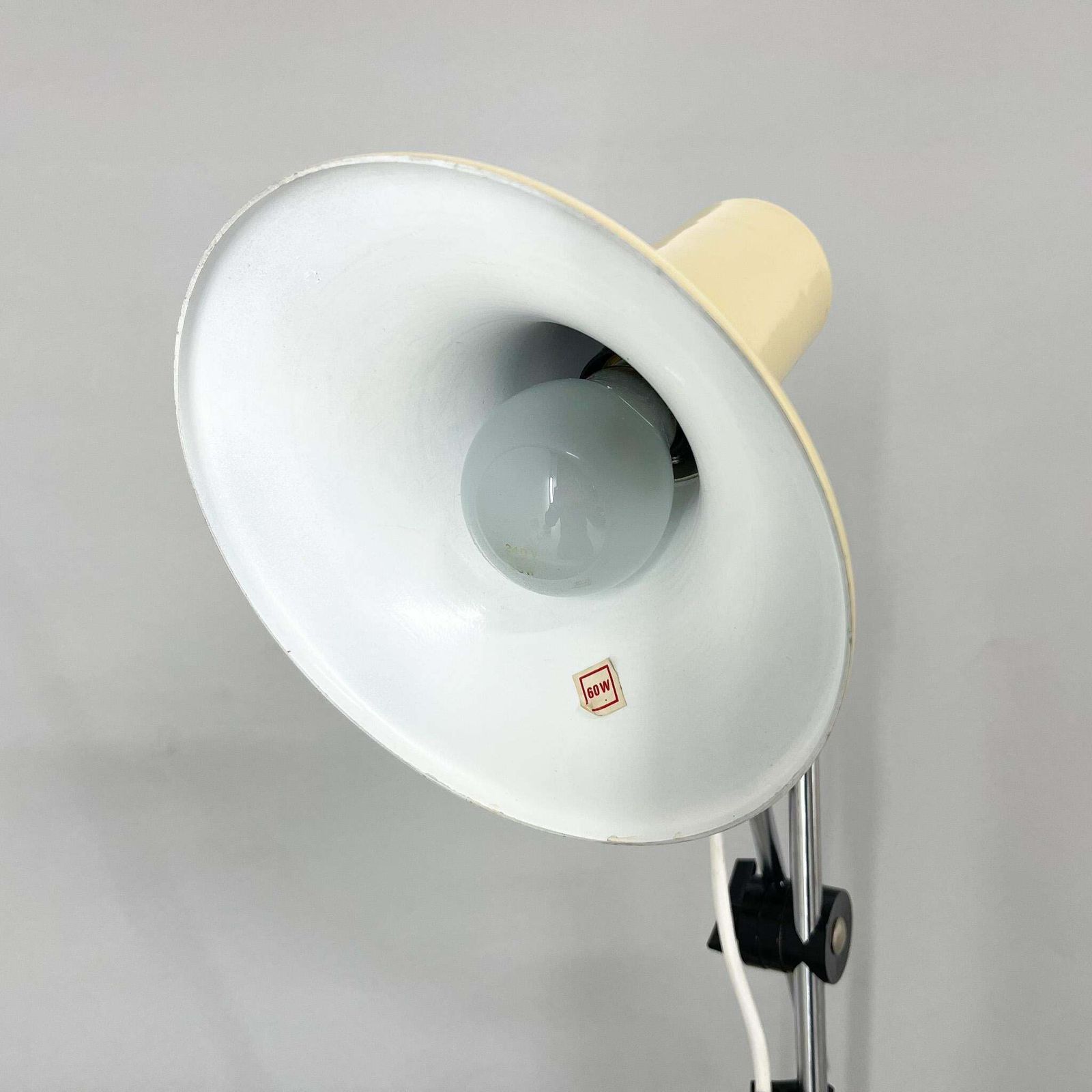 1970's Adjustable Metal Table Lamp In Creamy Colour, Hungary photo vinterior