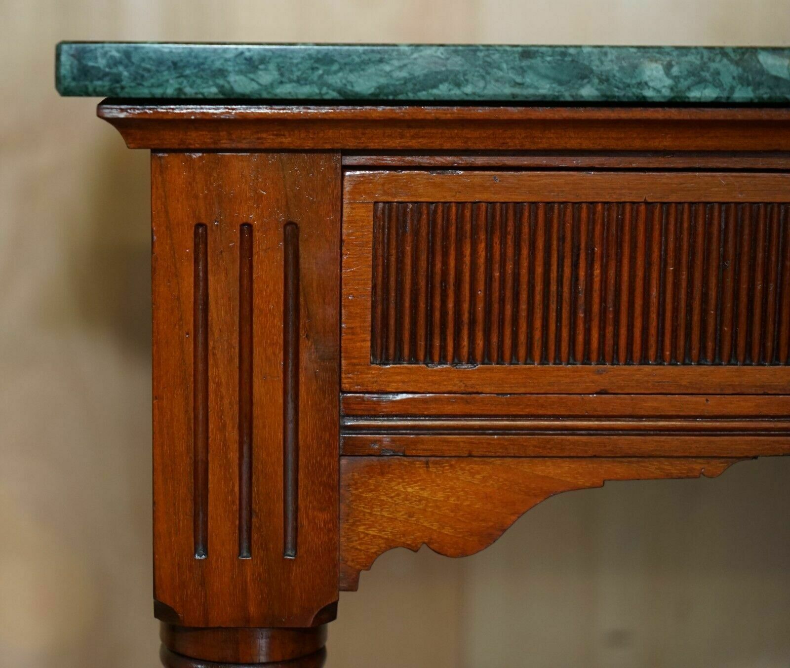 Fine Victorian Jas Shoolbred Green Marble Topped Watchmakers Desk Writing Table photo buy