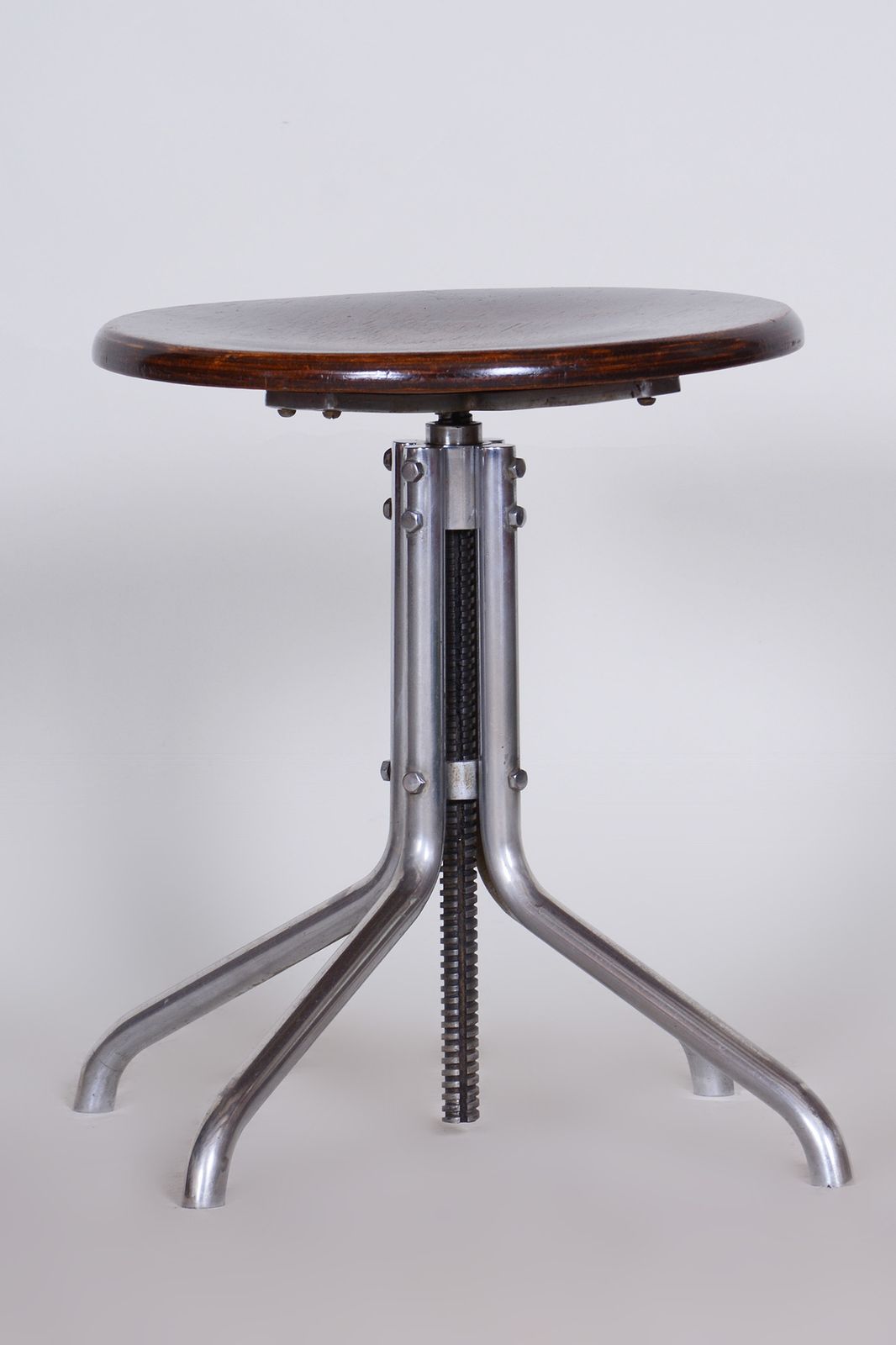 Restored Beech Swivel Piano Stool By Mücke   Melder, Czechia, 1930s photo furniture
