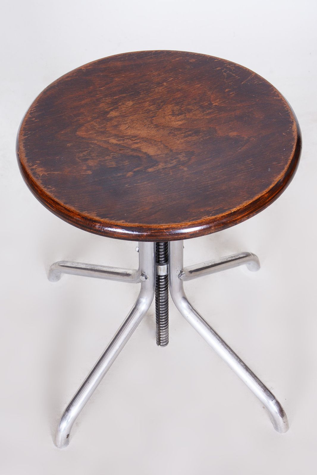 Restored Beech Swivel Piano Stool By Mücke   Melder, Czechia, 1930s photo 700.0