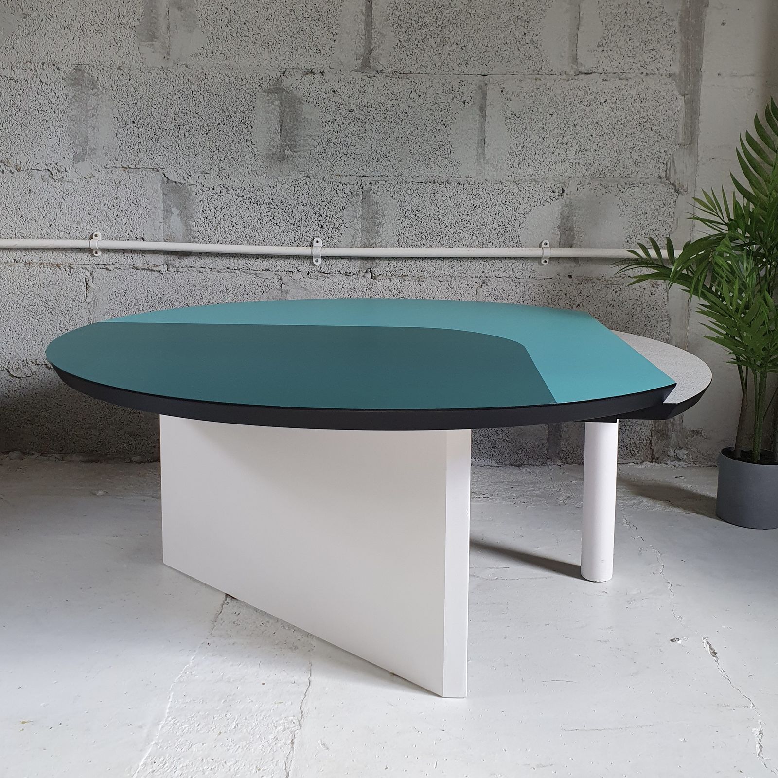 Teal And Turquoise Round Coffee Table