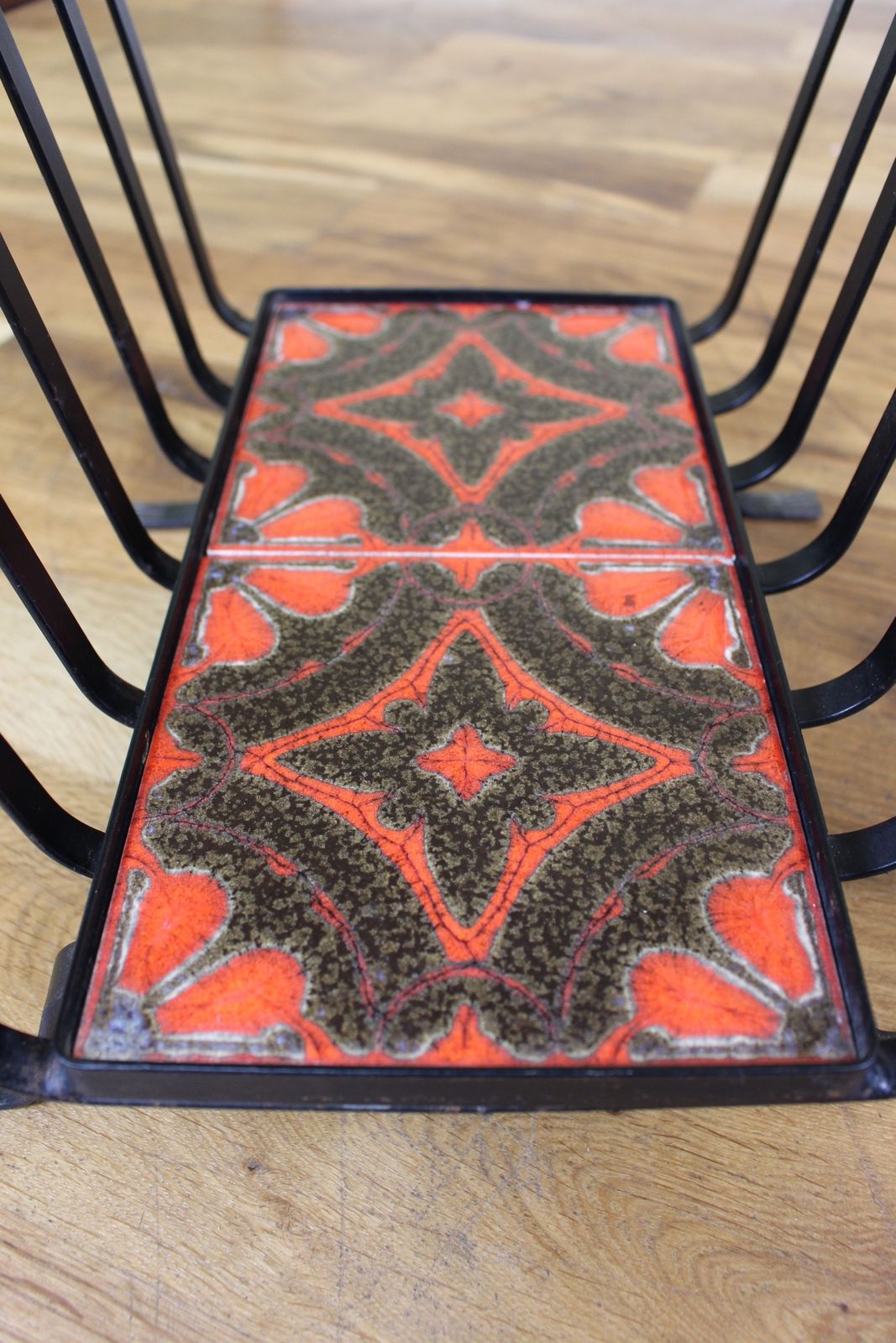Cute 1970’s Tile And Wrought Iron Magazine Rack photo vinterior