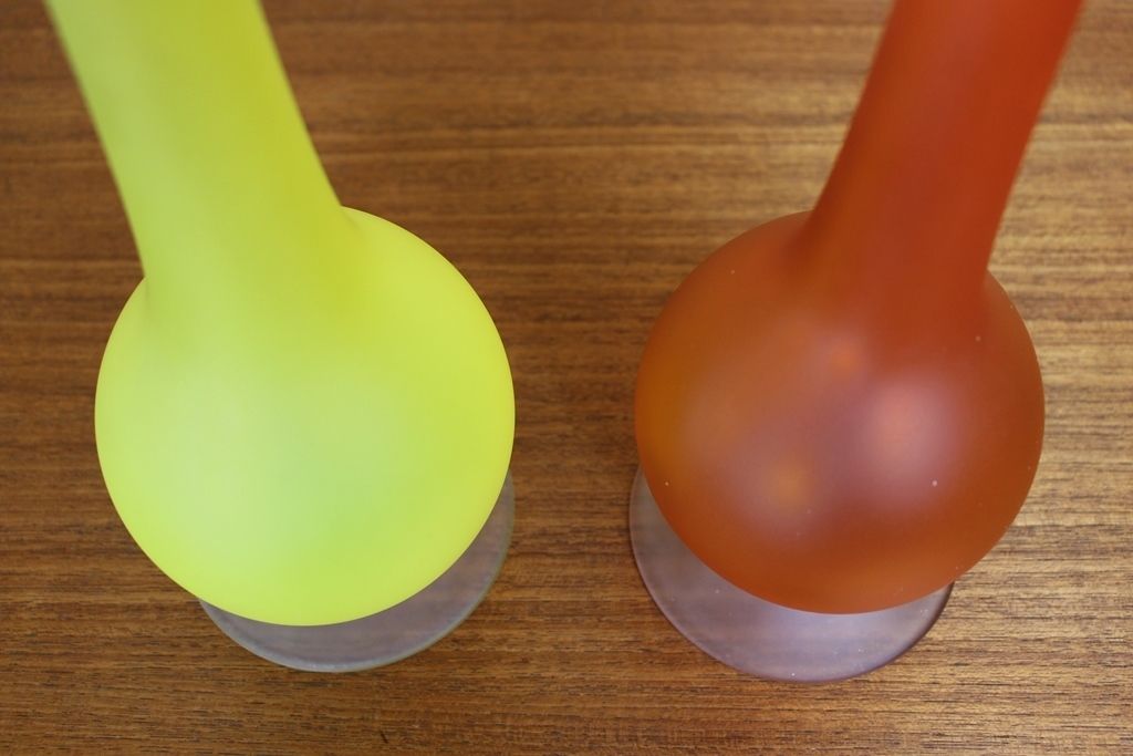 Pair Of 1960’s Murano Satin Glass Vases By Carlo Moretti photo 195.0