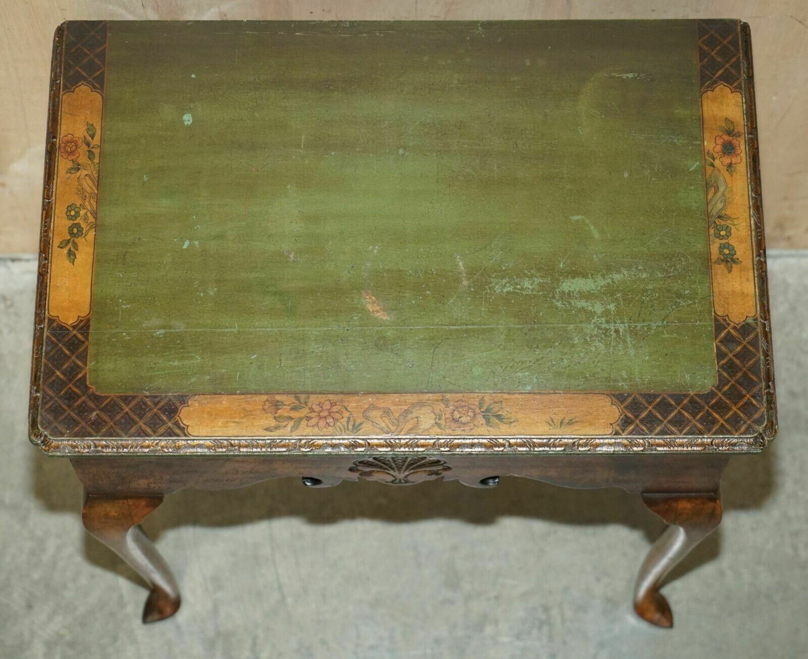 Furniture Fine Antique Victorian Chinese Chinoiserie Hand Painted Side End Lamp Wine Table photo