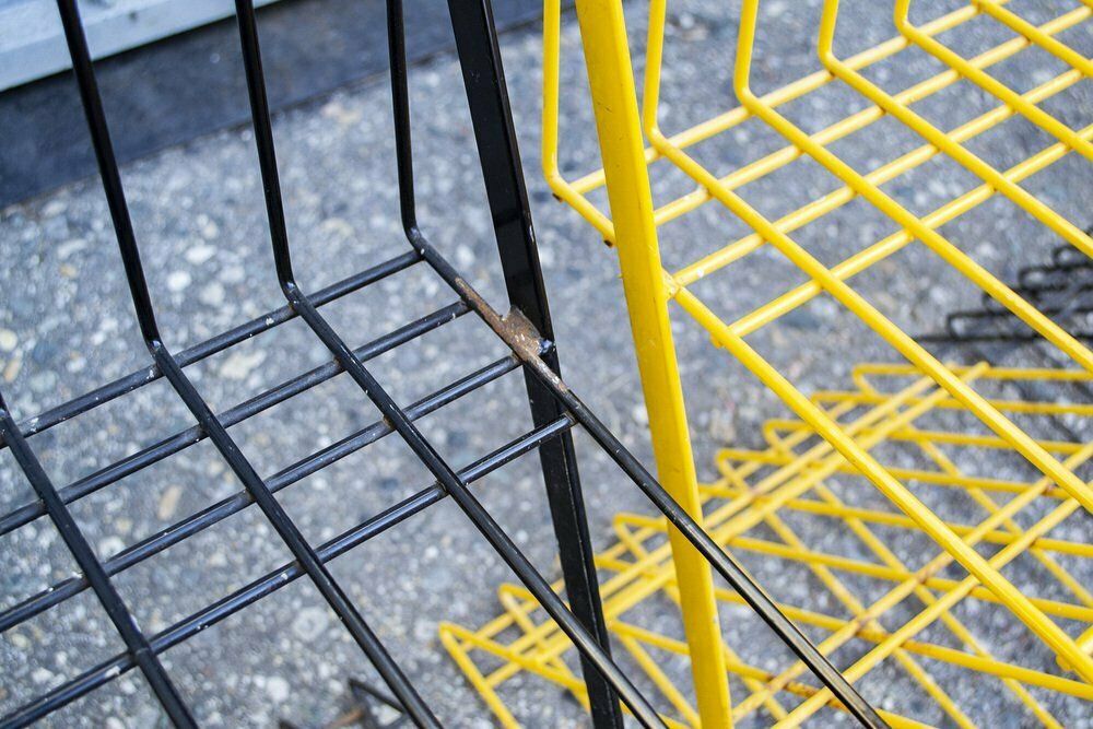 Italian Brutalist Iron Stacking Chairs, 1970s, Set Of 6 photo vintage