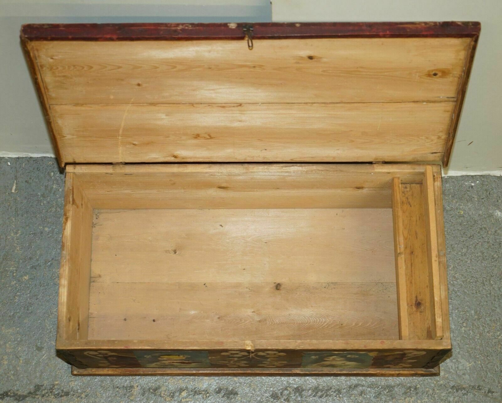 photo buy Circa 1900 Original Paint Romanian Blanket Chest Coffer Trunk Children Pictures