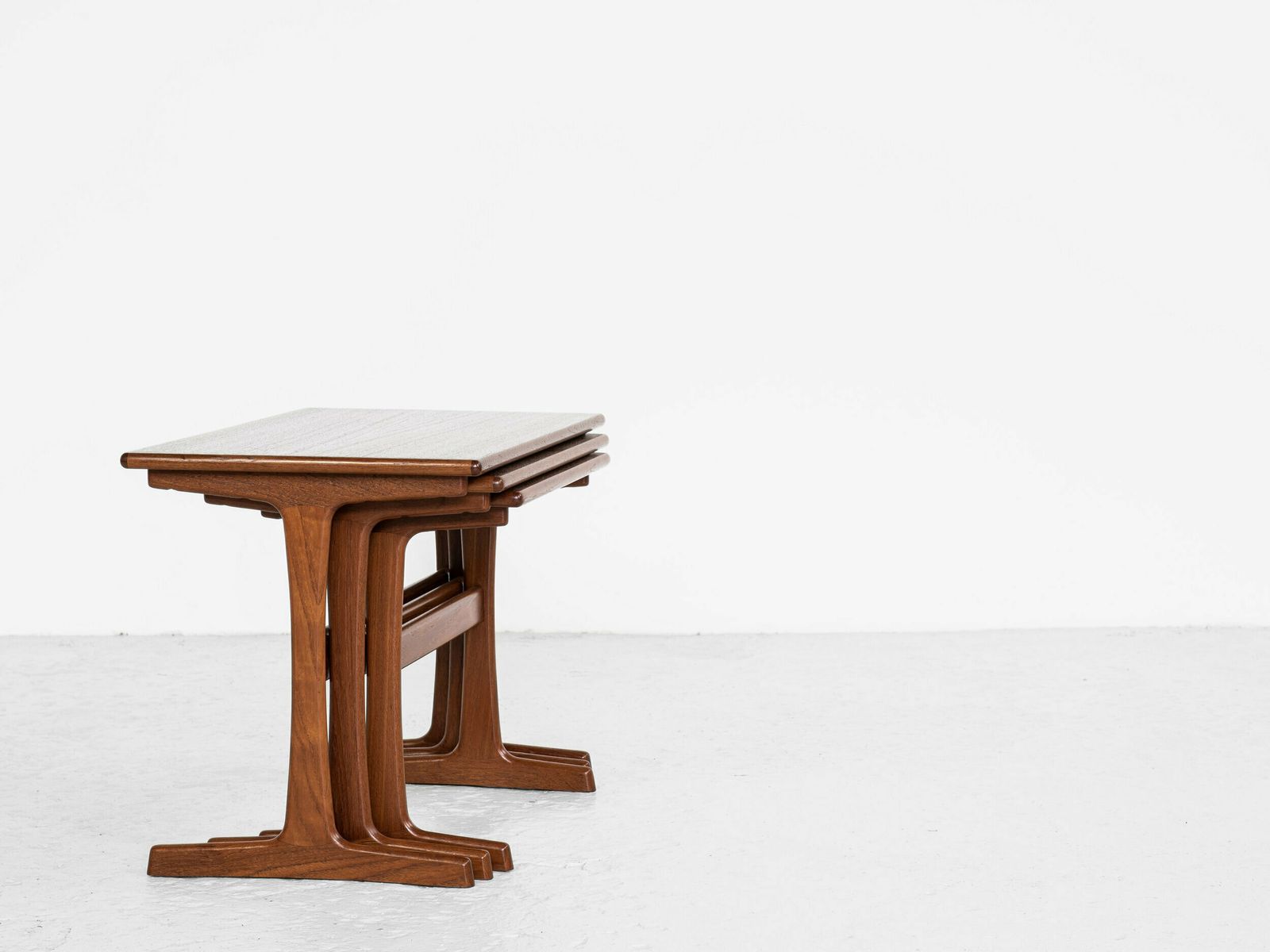 Midcentury Danish Nest Of 3 Side Tables In Teak By Kai Kristiansen For Vildbjerg photo Furniture