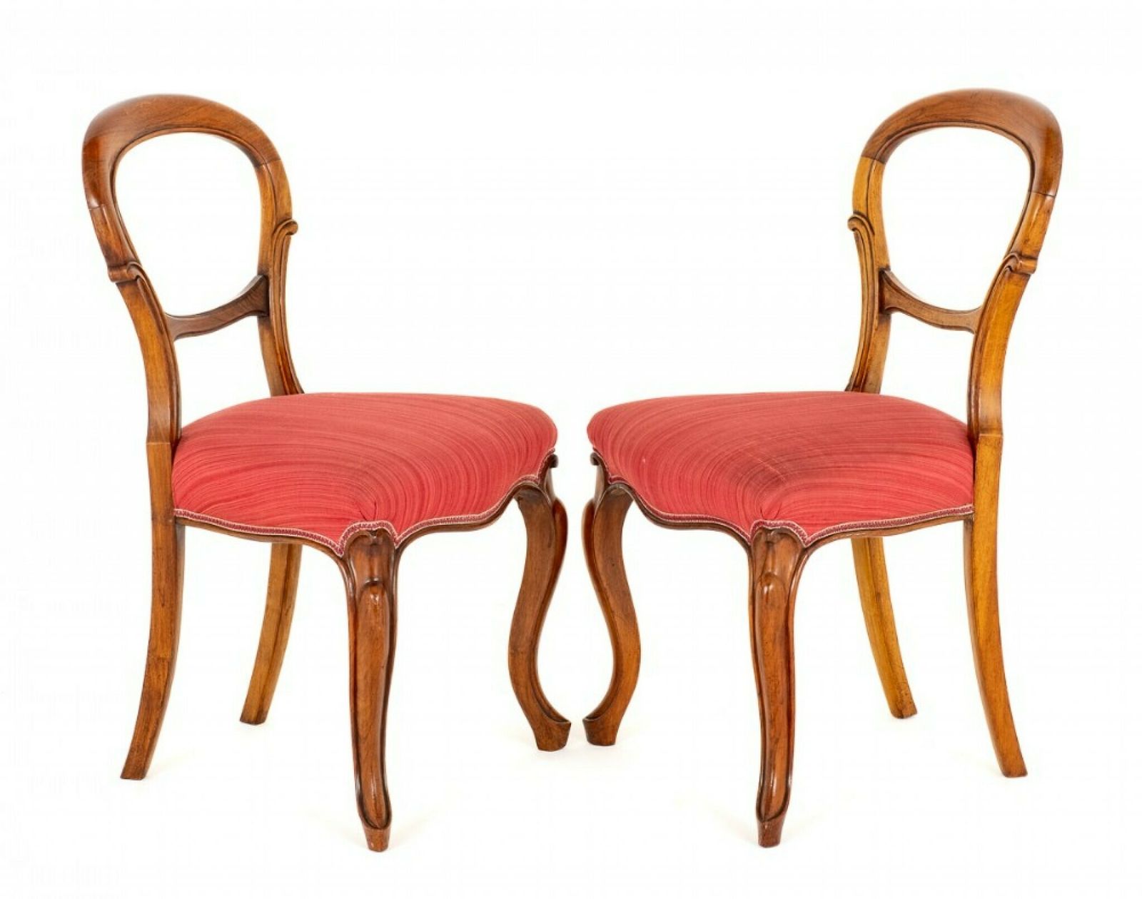 Pair Victorian Chairs Walnut Balloon Back 1860 photo 545.0