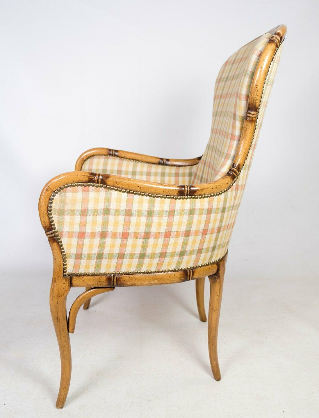 A Pair Of Armchairs In Checkered Light Fabric From 1920s photo Furniture