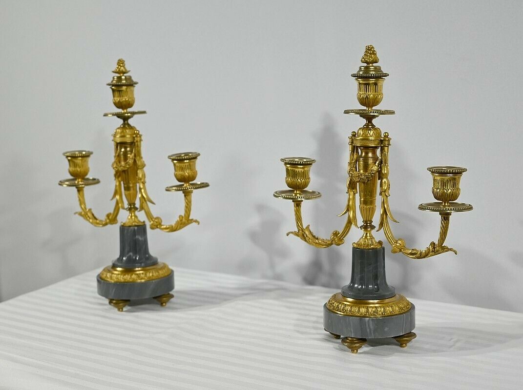 Pair Of Bronze And Marble Candelabra   Mid 19th Century photo Home Decor